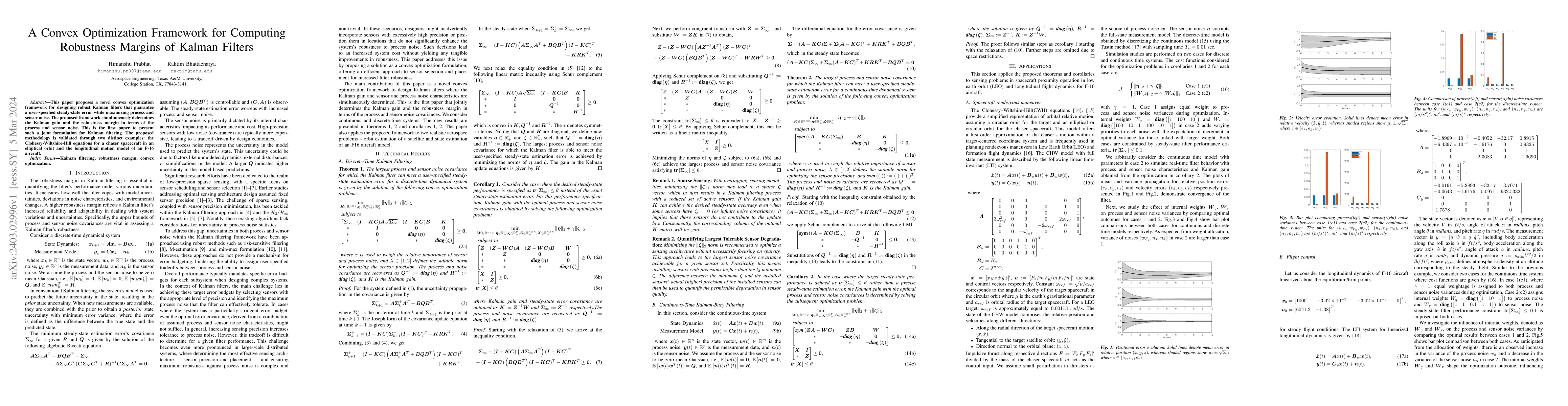 Thumbnail for A Convex Optimization Framework for Computing Robustness Margins of
  Kalman Filters