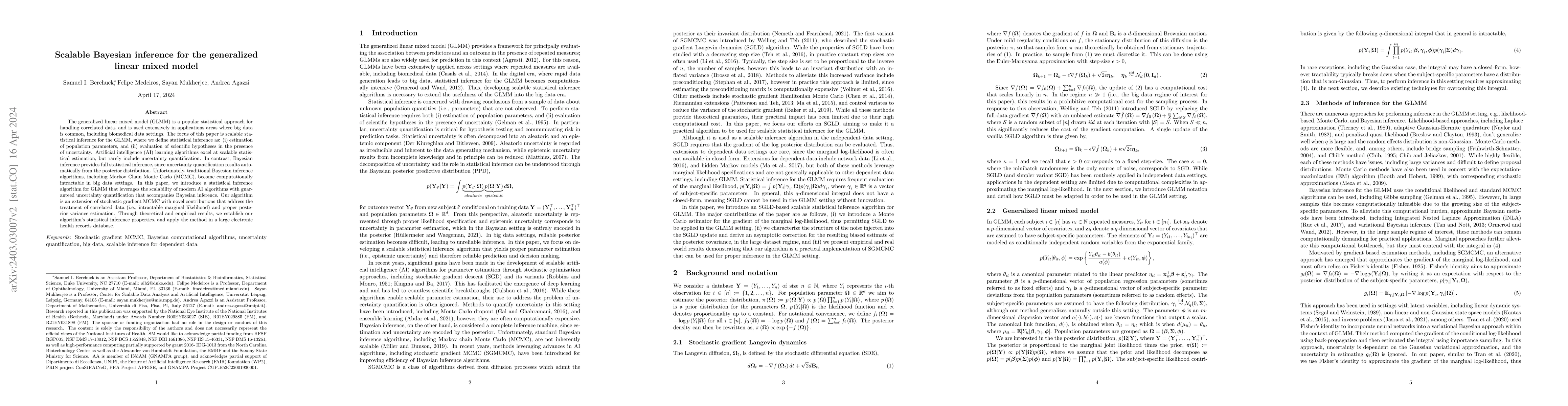 Thumbnail for Scalable Bayesian inference for the generalized linear mixed model