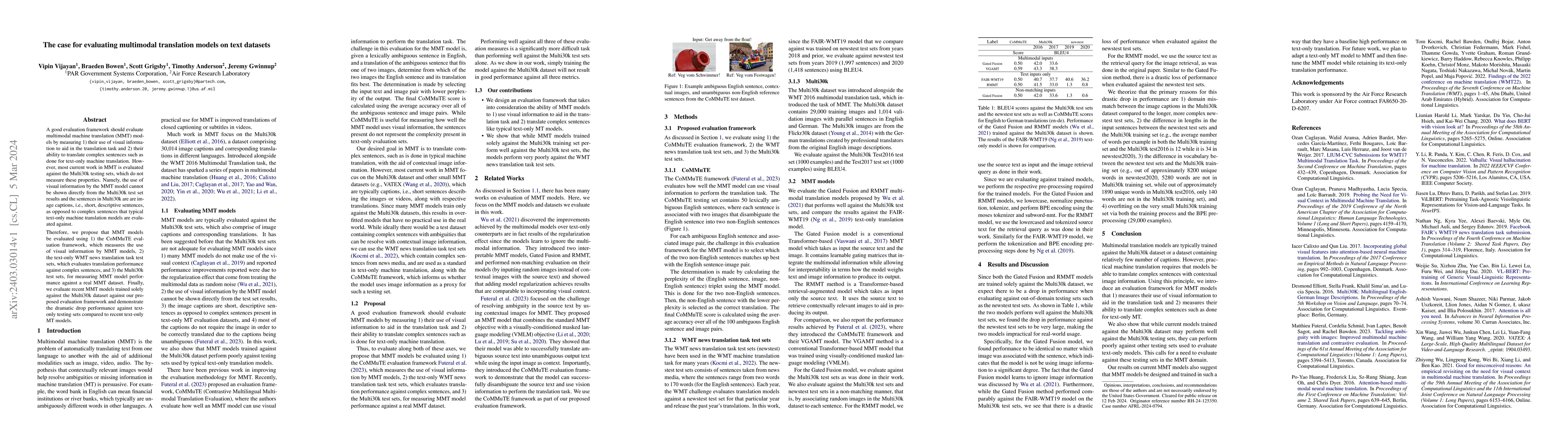 Thumbnail for The Case for Evaluating Multimodal Translation Models on Text Datasets