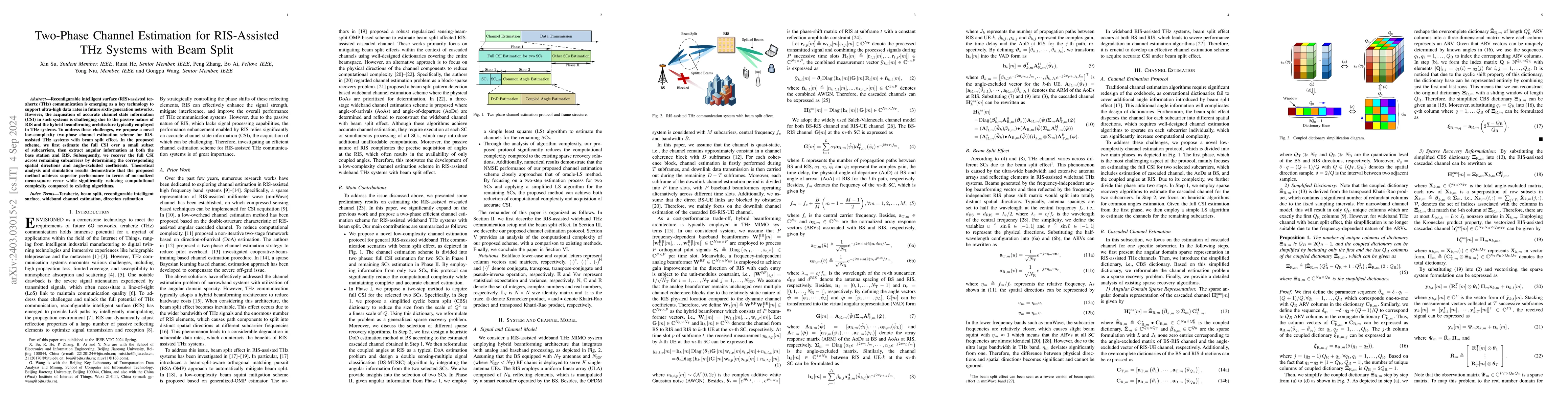 Thumbnail for Low Complexity Channel Estimation for RIS-Assisted THz Systems with Beam
  Split