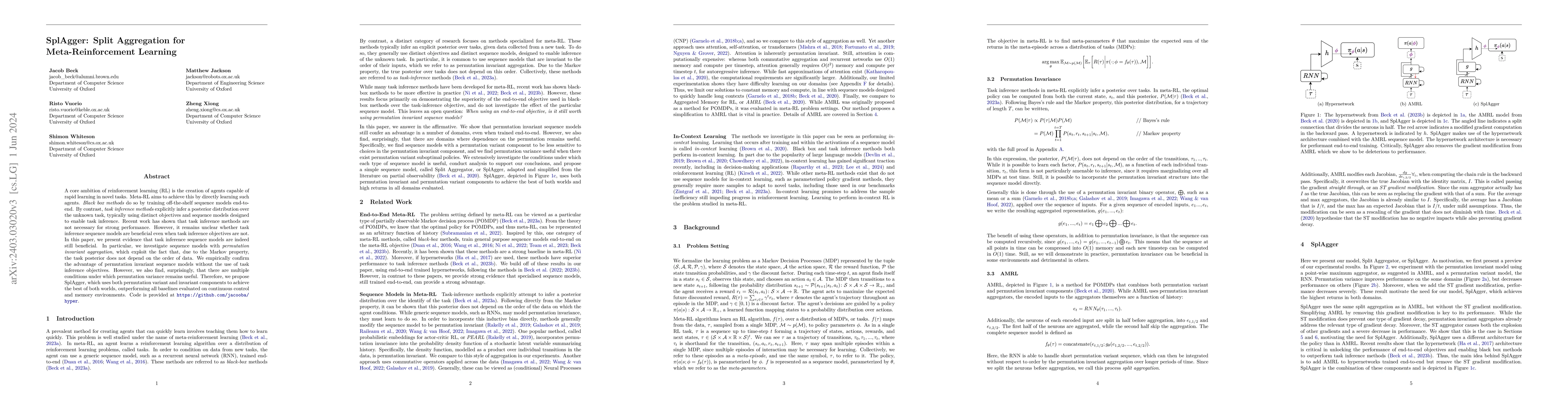 Thumbnail for SplAgger: Split Aggregation for Meta-Reinforcement Learning