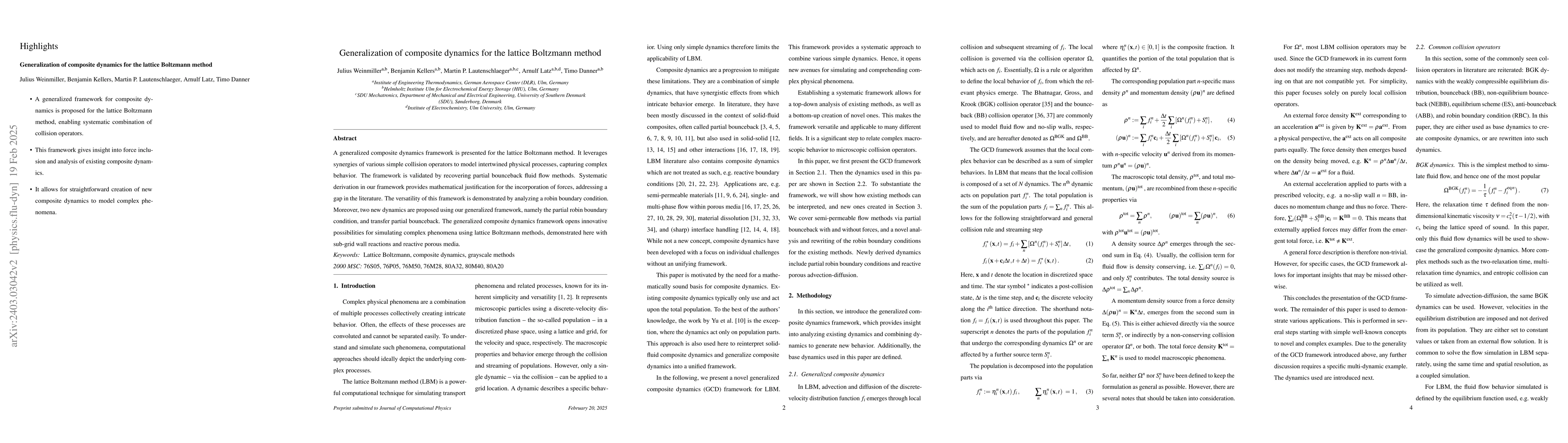 Thumbnail for Generalization of composite dynamics for the lattice Boltzmann method