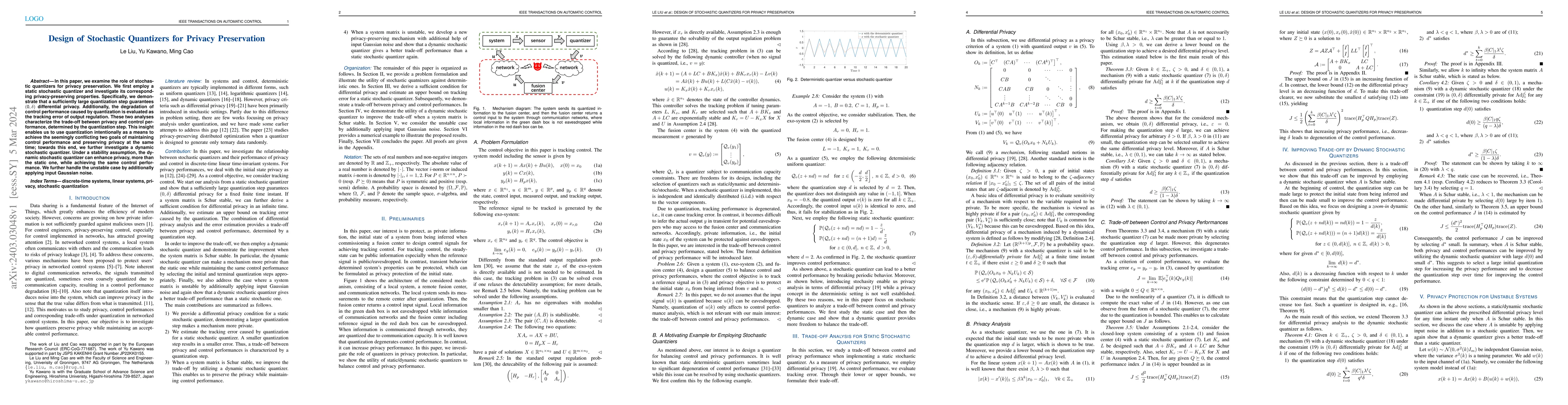 Thumbnail for Design of Stochastic Quantizers for Privacy Preservation