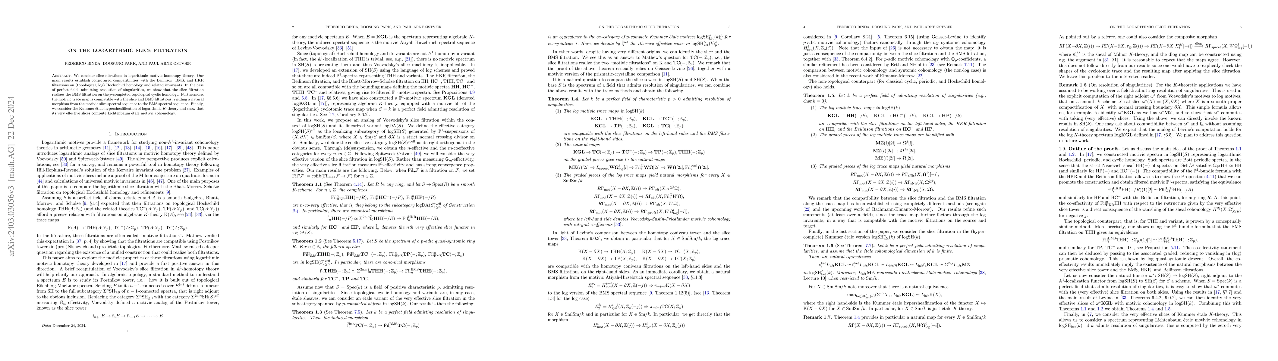 Thumbnail for On the logarithmic slice filtration