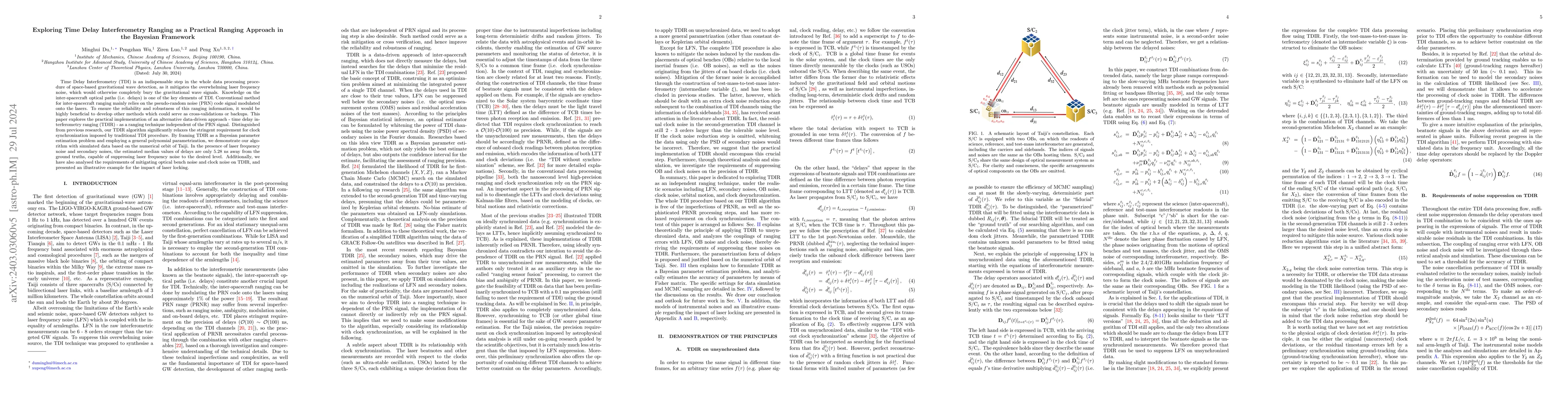 Thumbnail for Exploring Time Delay Interferometry Ranging as a Practical Ranging
  Approach in the Bayesian Framework