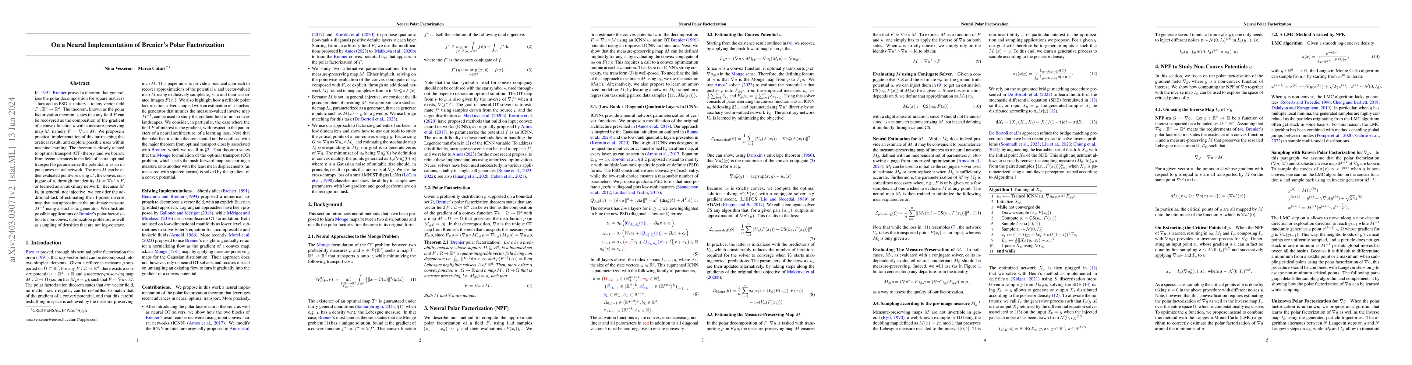 Thumbnail for On a Neural Implementation of Brenier's Polar Factorization