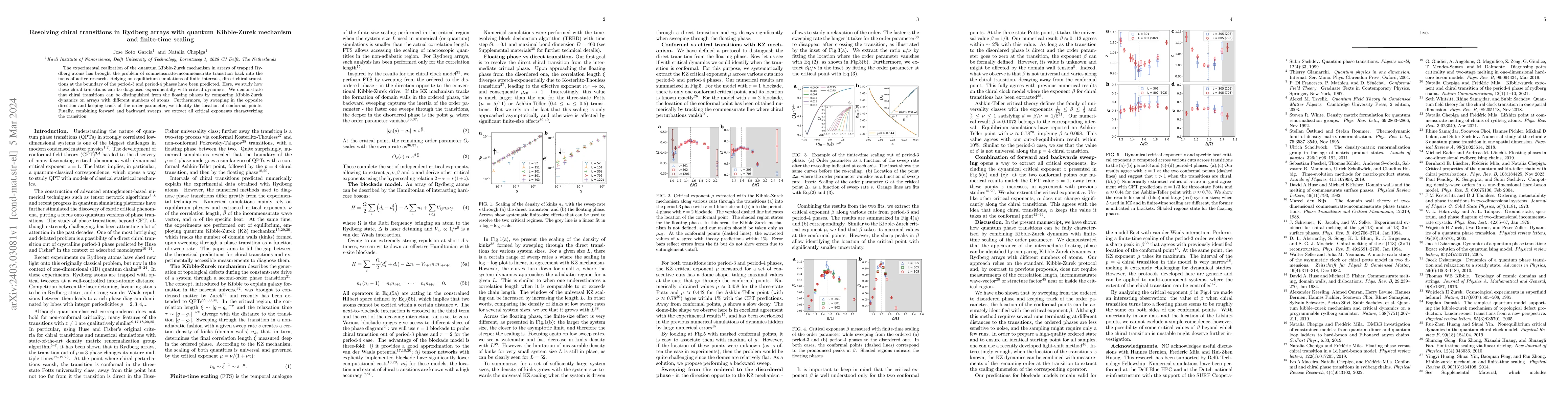 Thumbnail for Resolving chiral transitions in Rydberg arrays with quantum Kibble-Zurek
  mechanism and finite-time scaling