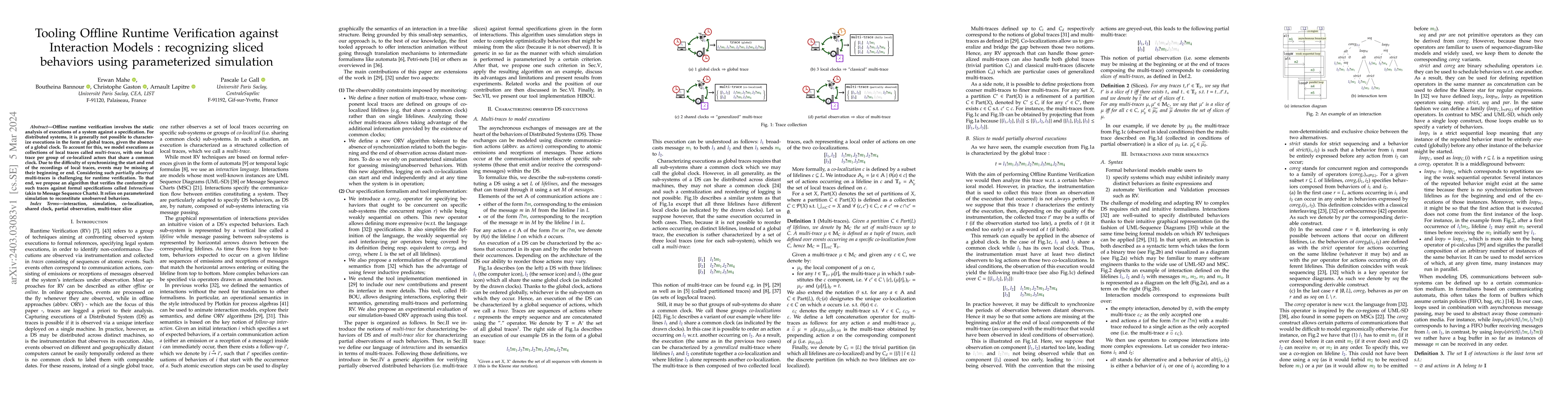 Thumbnail for Tooling Offline Runtime Verification against Interaction Models :
  recognizing sliced behaviors using parameterized simulation