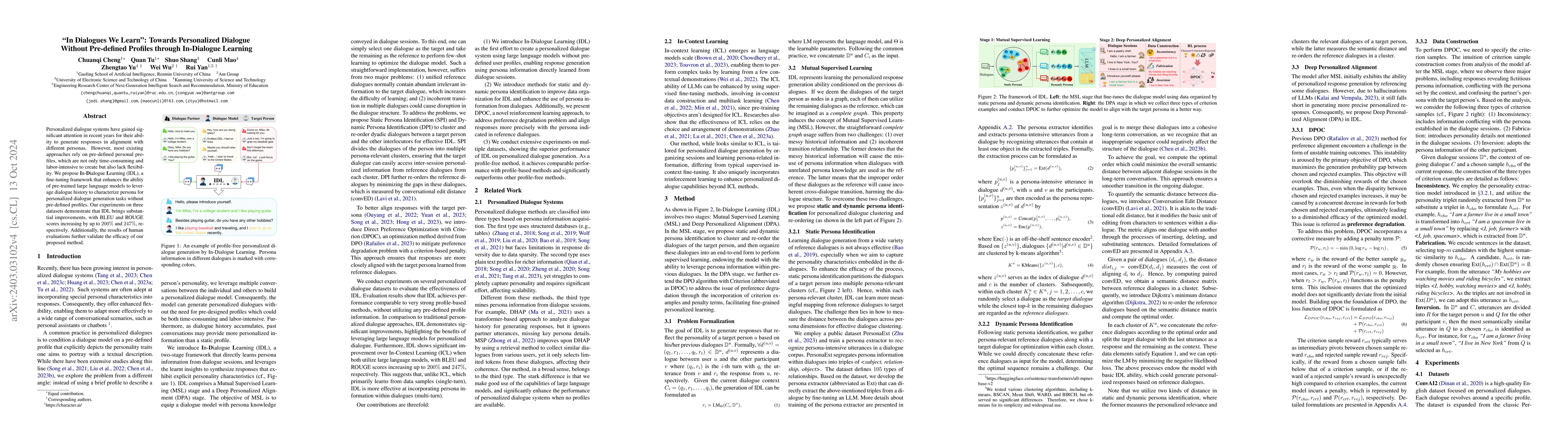 Thumbnail for "In Dialogues We Learn": Towards Personalized Dialogue Without
  Pre-defined Profiles through In-Dialogue Learning