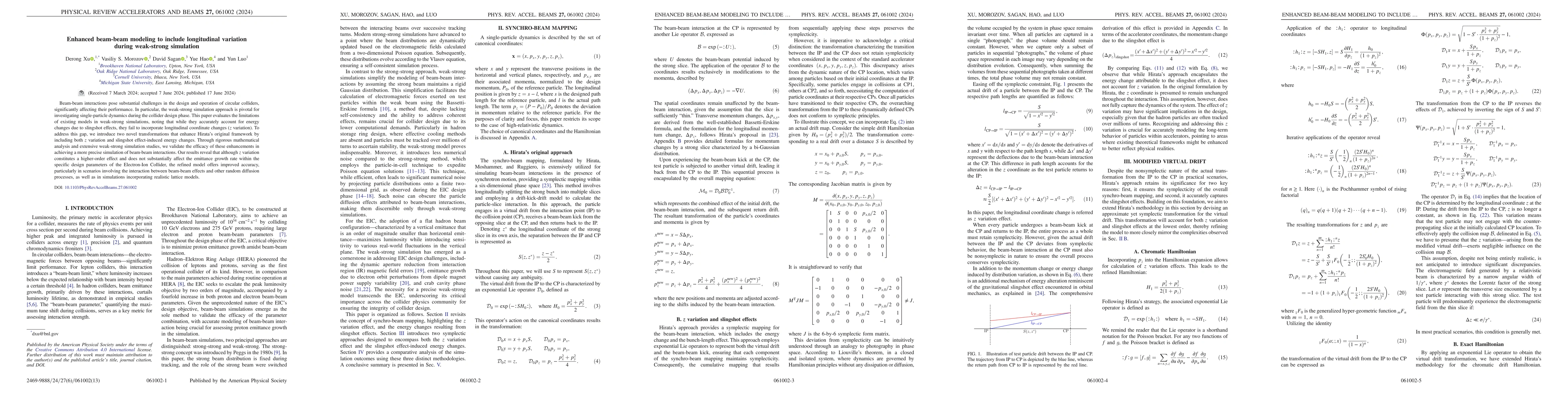Thumbnail for Enhanced beam-beam modeling to include longitudinal variation during
  weak-strong simulation