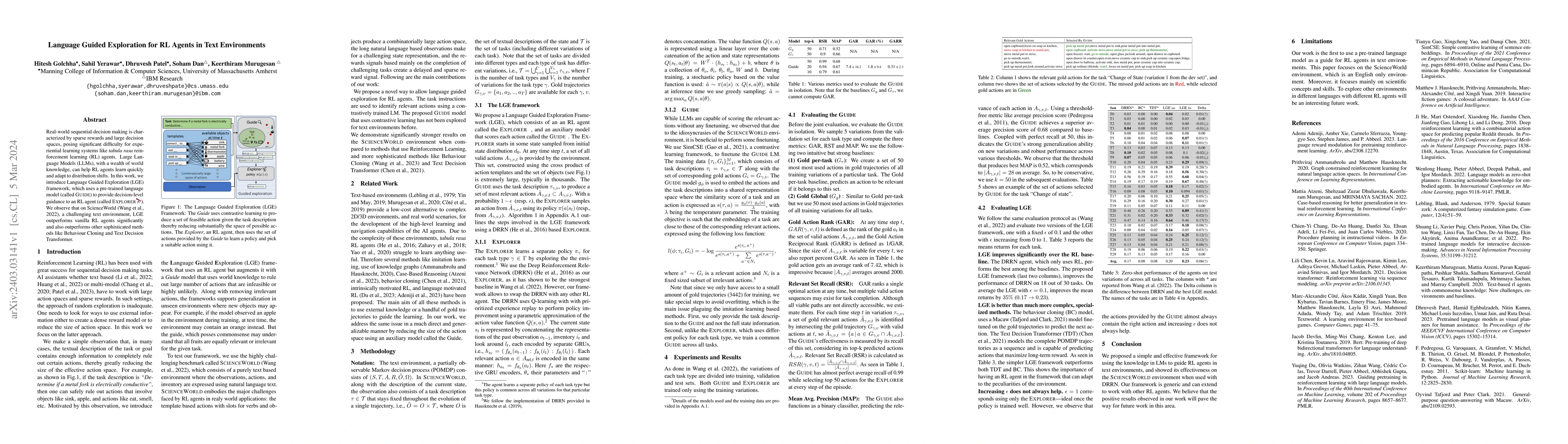 Thumbnail for Language Guided Exploration for RL Agents in Text Environments