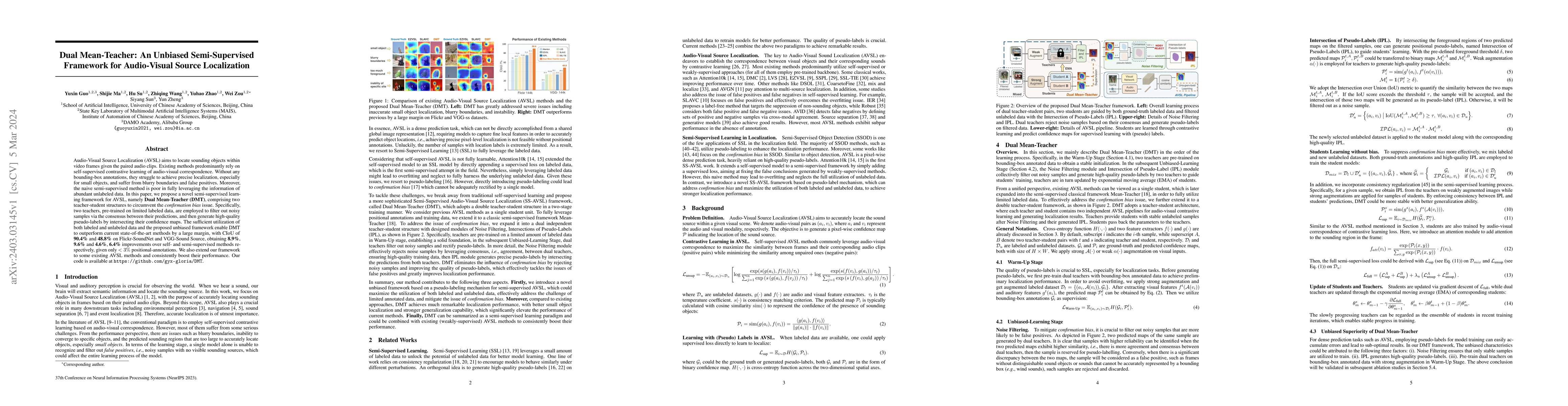 Thumbnail for Dual Mean-Teacher: An Unbiased Semi-Supervised Framework for
  Audio-Visual Source Localization