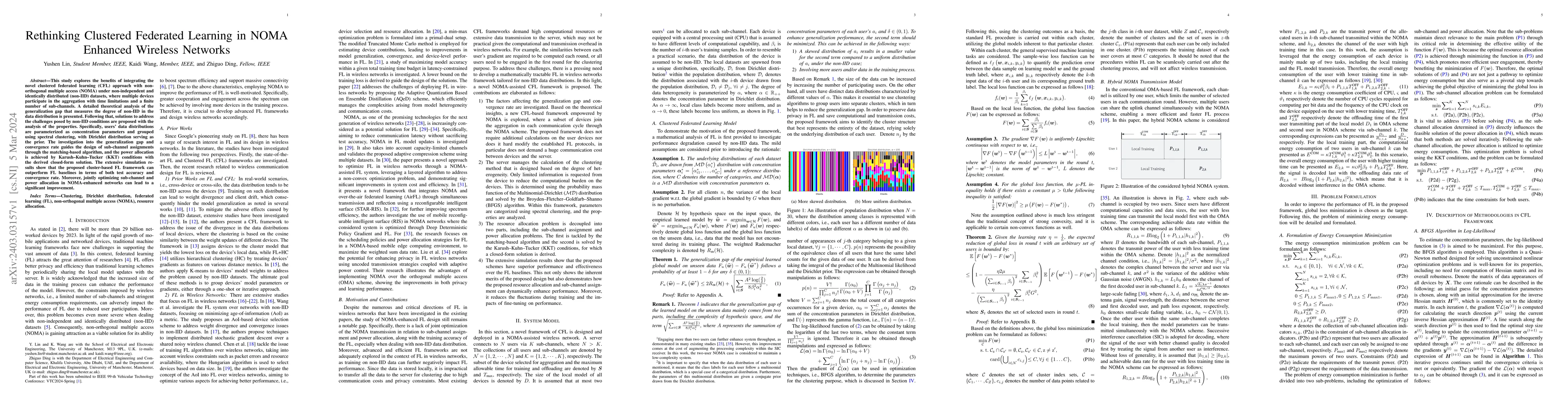 Thumbnail for Rethinking Clustered Federated Learning in NOMA Enhanced Wireless
  Networks