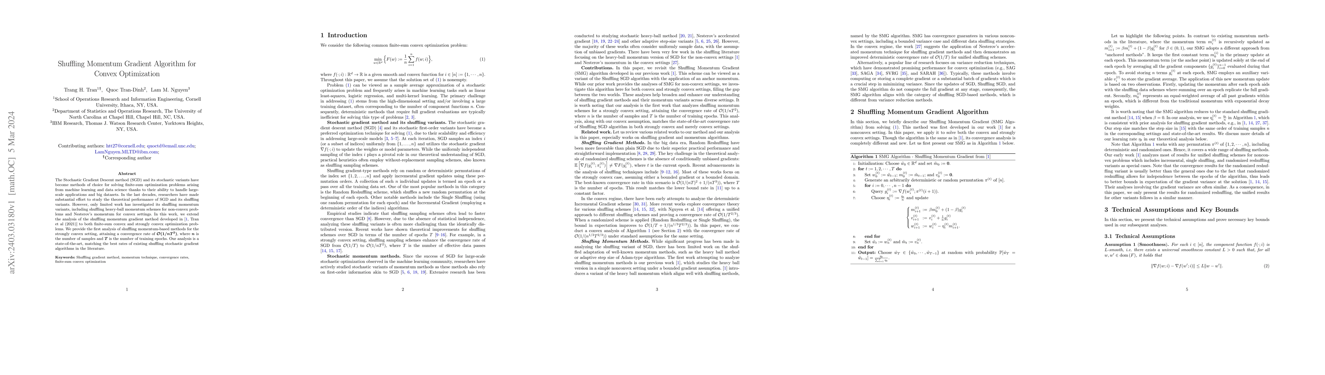 Thumbnail for Shuffling Momentum Gradient Algorithm for Convex Optimization