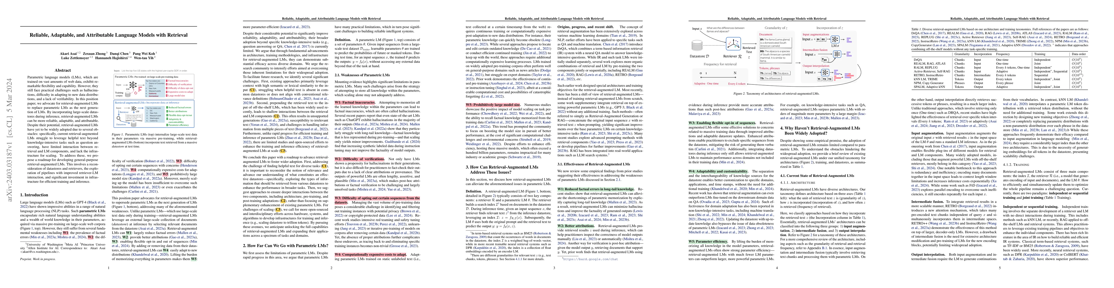 Thumbnail for Reliable, Adaptable, and Attributable Language Models with Retrieval