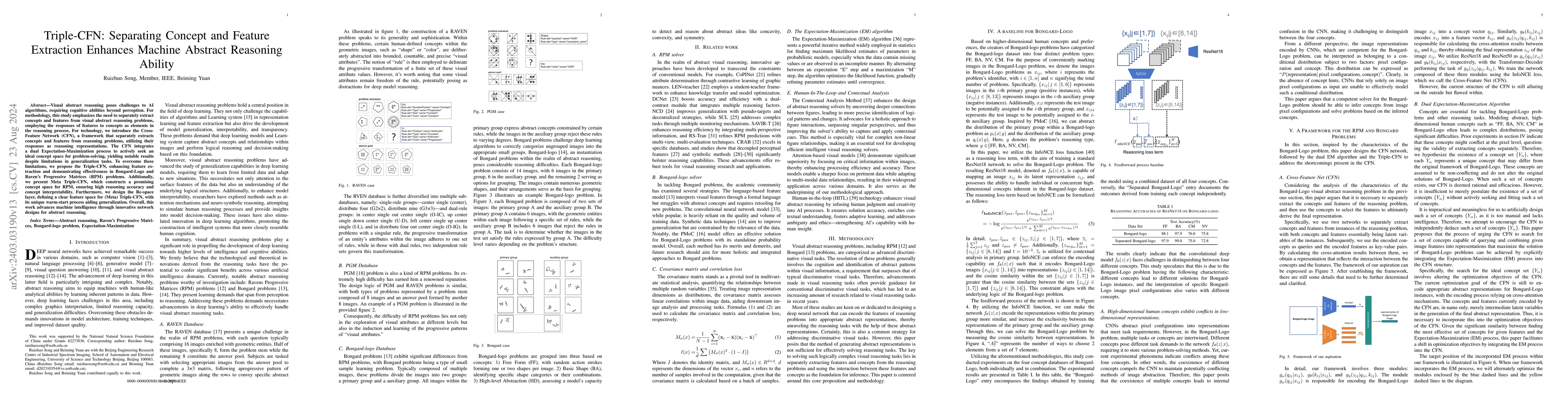 Thumbnail for Triple-CFN: Restructuring Concept and Feature Spaces for Enhancing
  Abstract Reasoning Process