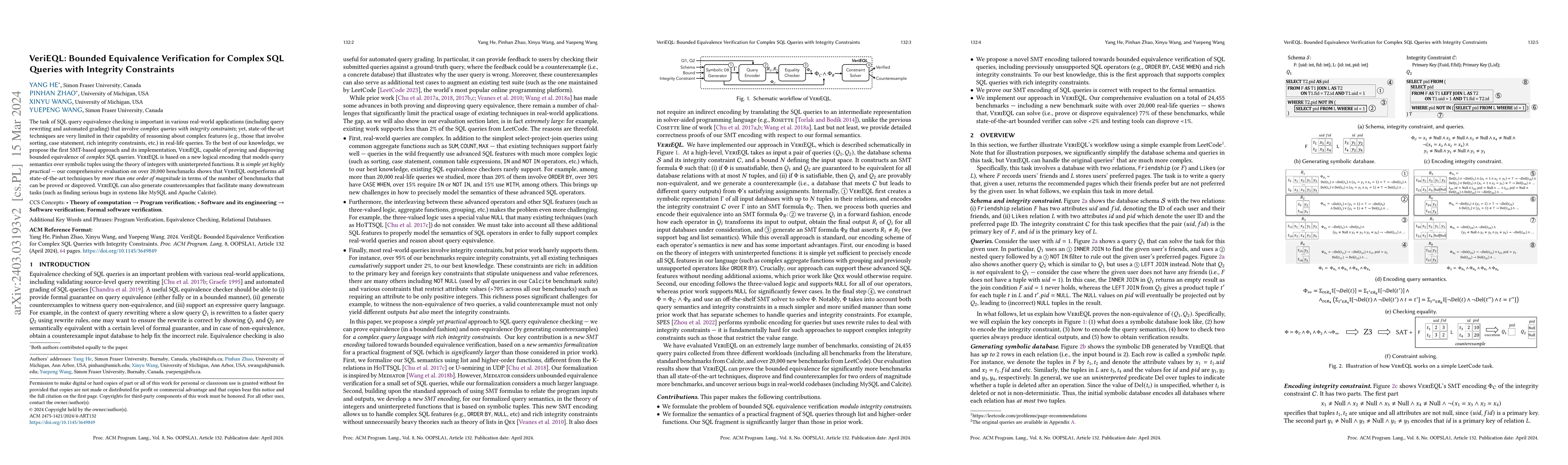 Thumbnail for VeriEQL: Bounded Equivalence Verification for Complex SQL Queries with
  Integrity Constraints