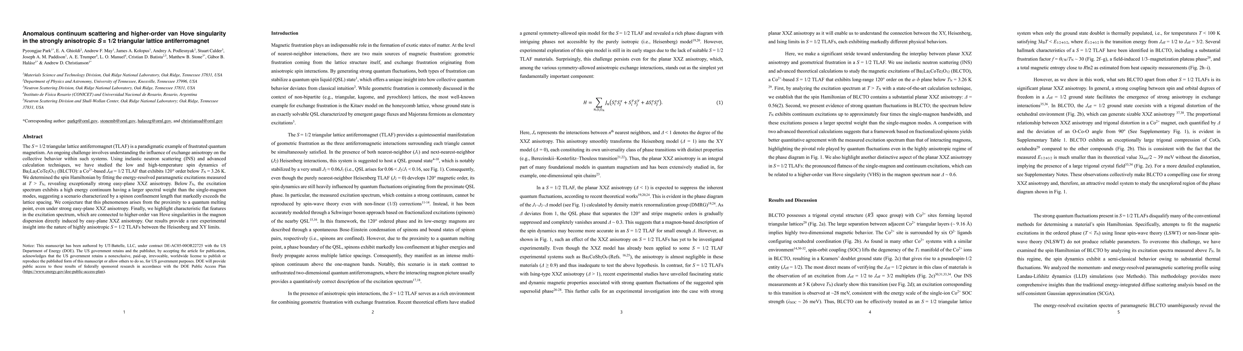 Thumbnail for Anomalous continuum scattering and higher-order van Hove singularity in
  the strongly anisotropic S = 1/2 triangular lattice antiferromagnet