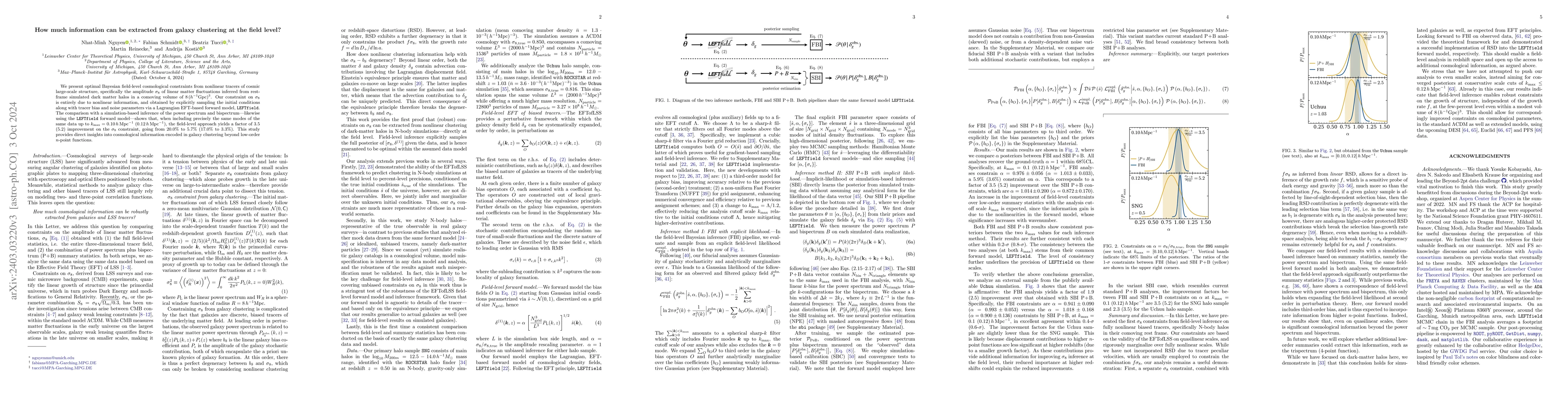 Thumbnail for How much information can be extracted from galaxy clustering at the
  field level?