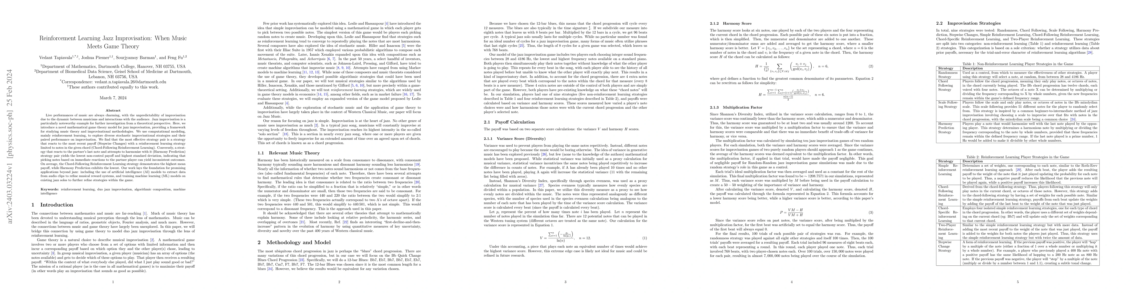 Thumbnail for Reinforcement Learning Jazz Improvisation: When Music Meets Game Theory