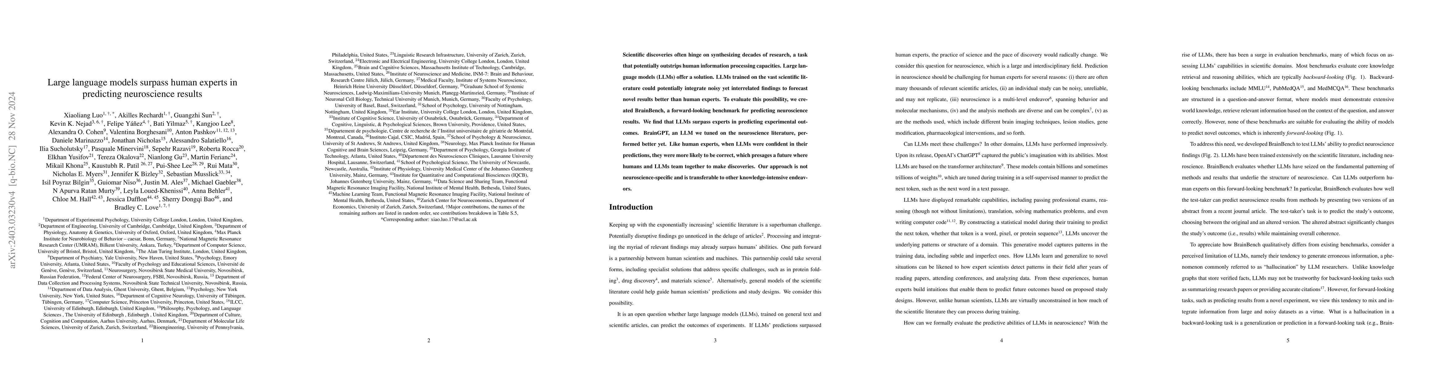 Thumbnail for Large language models surpass human experts in predicting neuroscience
  results