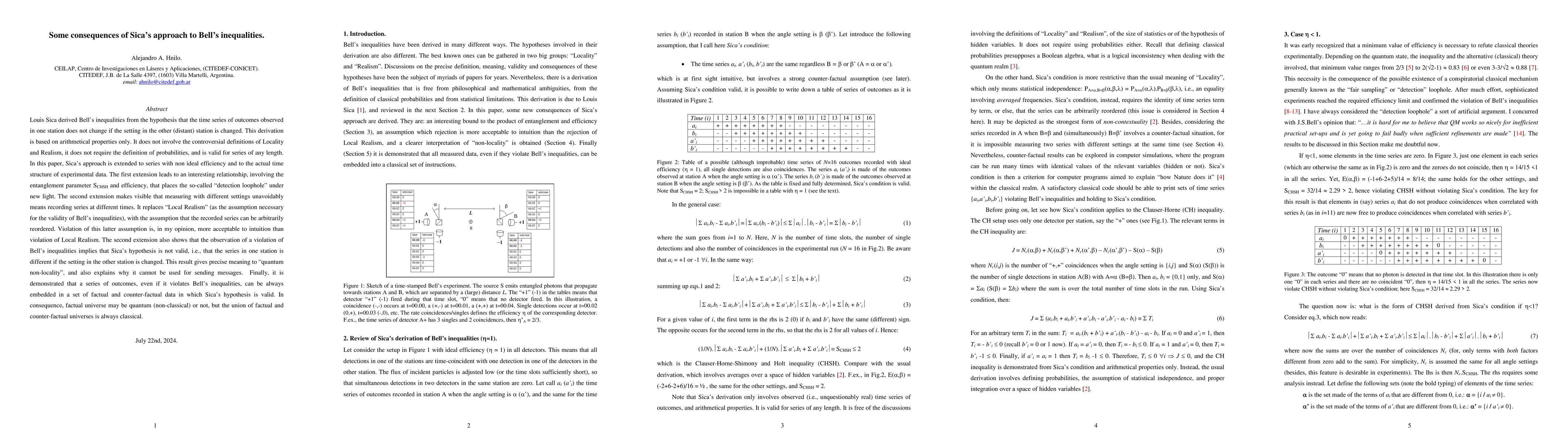 Thumbnail for Some consequences of Sica's approach to Bell's inequalities