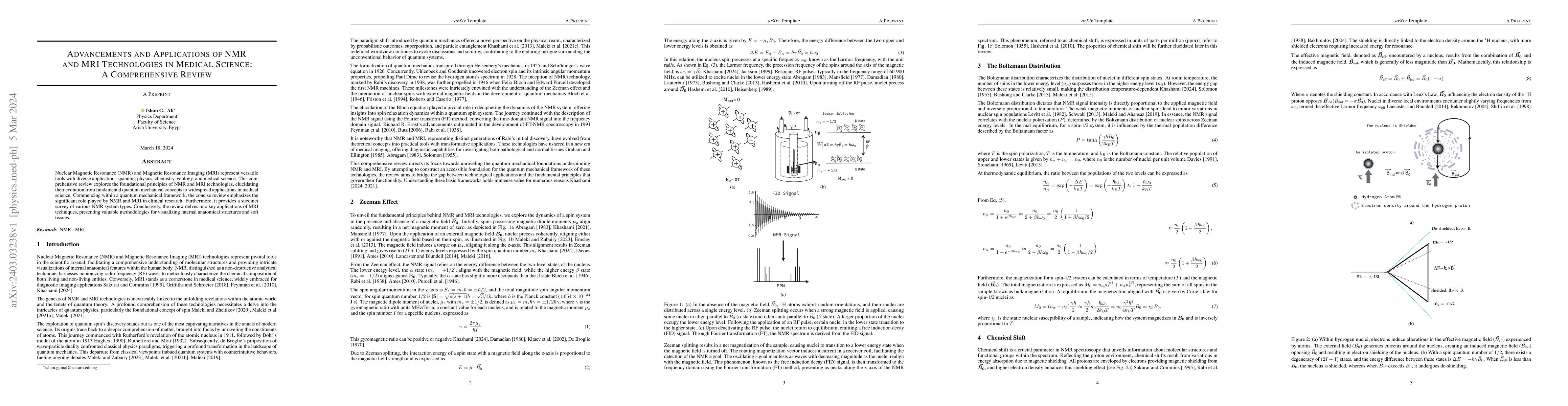 Thumbnail for Advancements and Applications of NMR and MRI Technologies in Medical
  Science: A Comprehensive Review