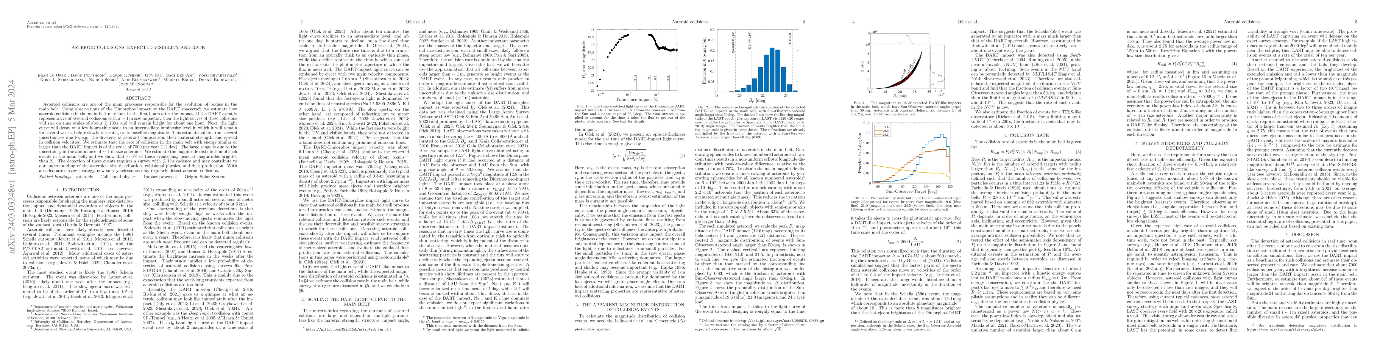 Thumbnail for Asteroid collisions: expected visibility and rate