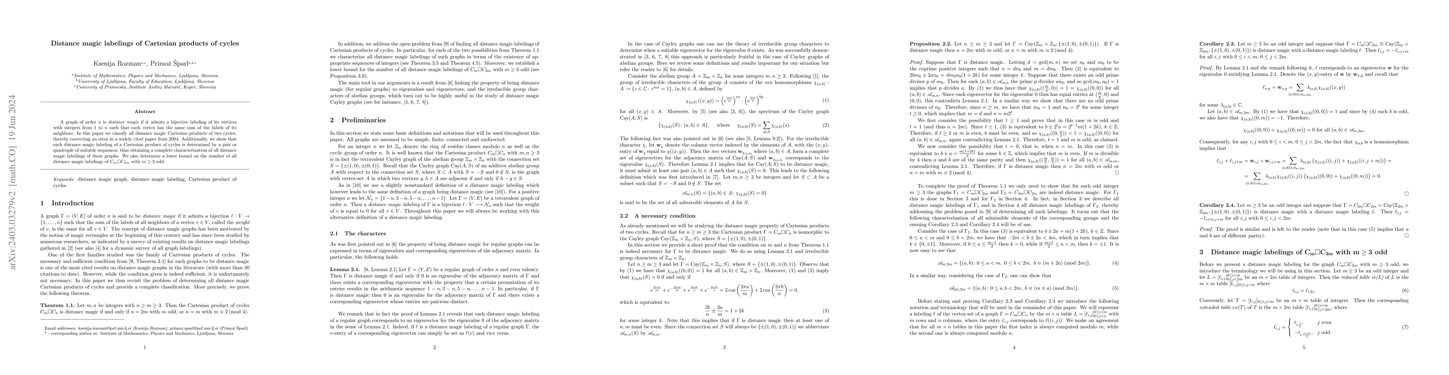 Thumbnail for Distance magic labelings of Cartesian products of cycles
