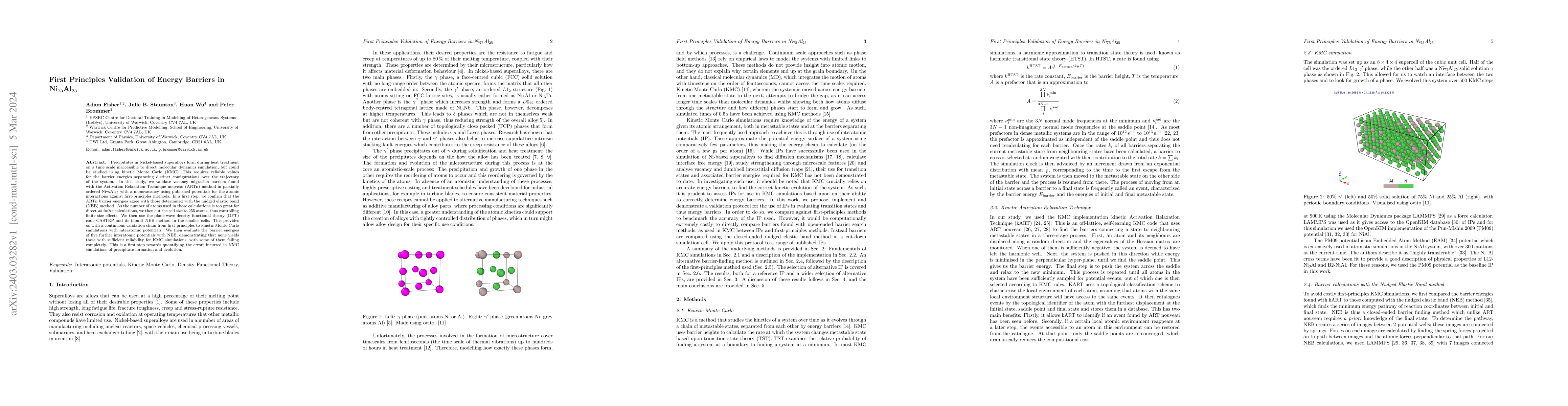 Thumbnail for First Principles Validation of Energy Barriers in Ni$_{75}$Al$_{25}$