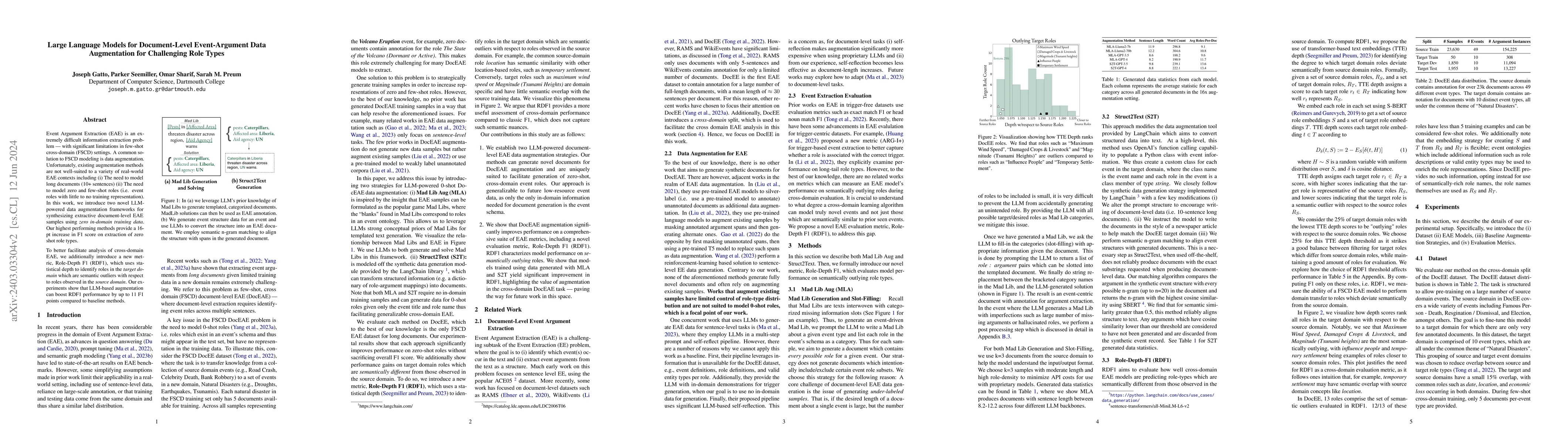 Thumbnail for Large Language Models for Document-Level Event-Argument Data
  Augmentation for Challenging Role Types