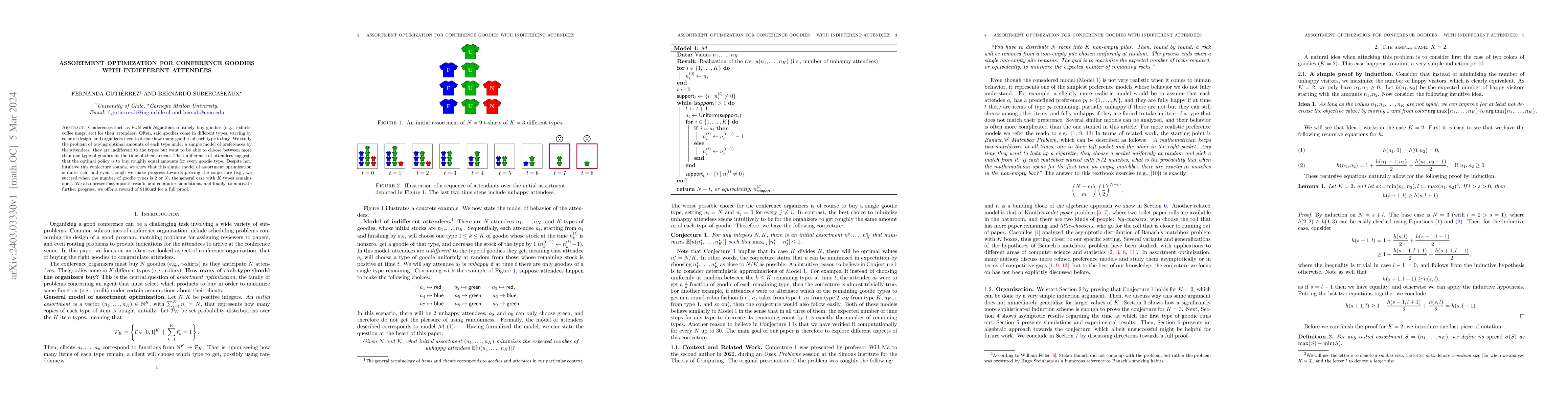 Thumbnail for Assortment Optimization For Conference Goodies With Indifferent
  Attendees