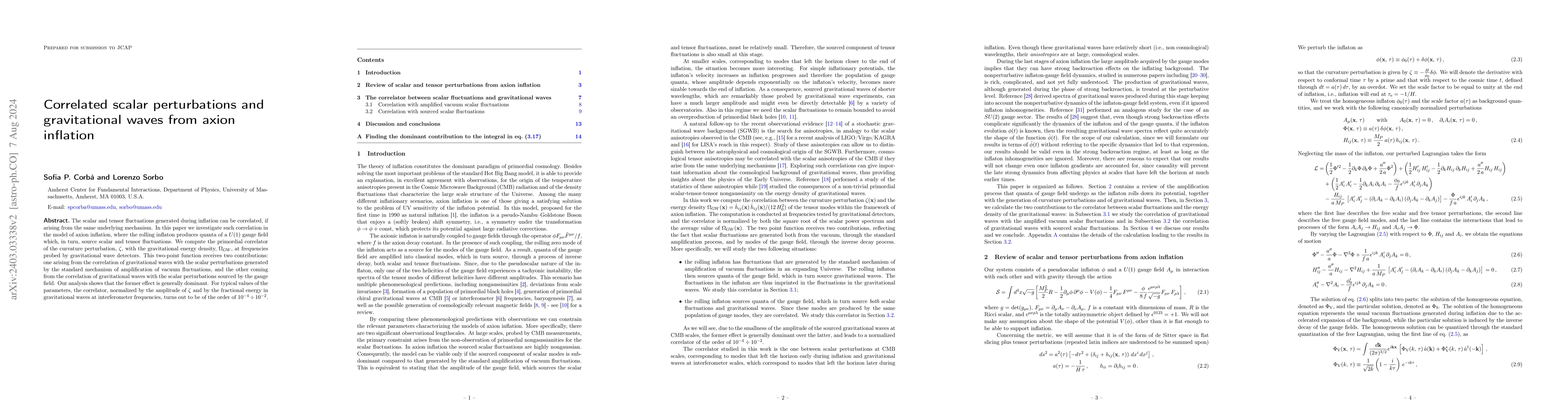 Thumbnail for Correlated scalar perturbations and gravitational waves from axion
  inflation