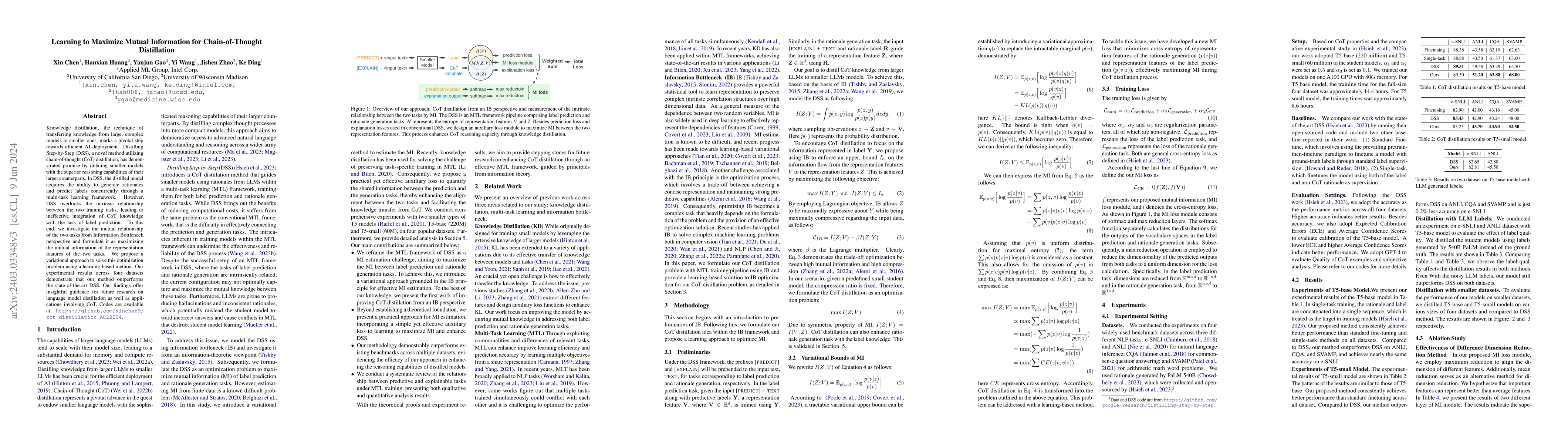 Thumbnail for Learning to Maximize Mutual Information for Chain-of-Thought
  Distillation