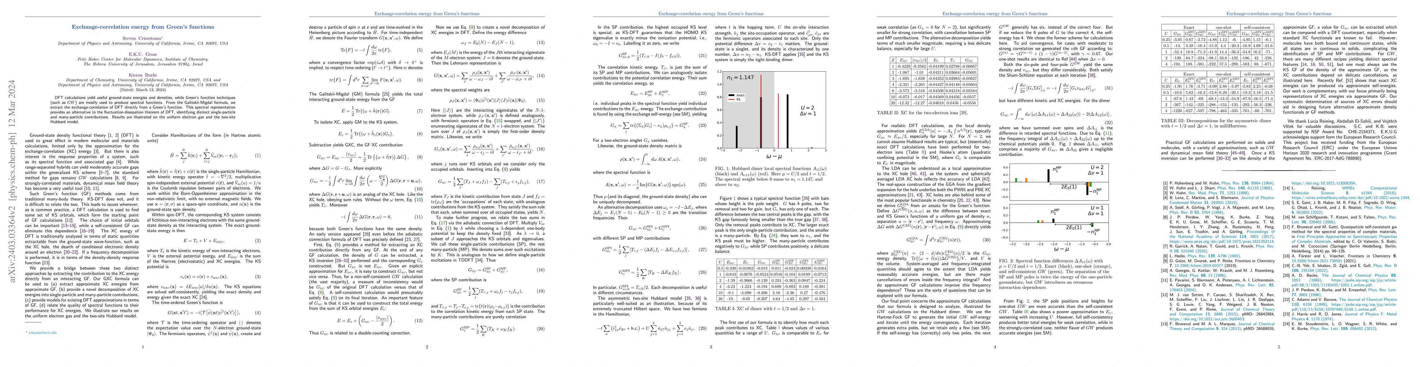 Thumbnail for Exchange-correlation energy from Green's functions