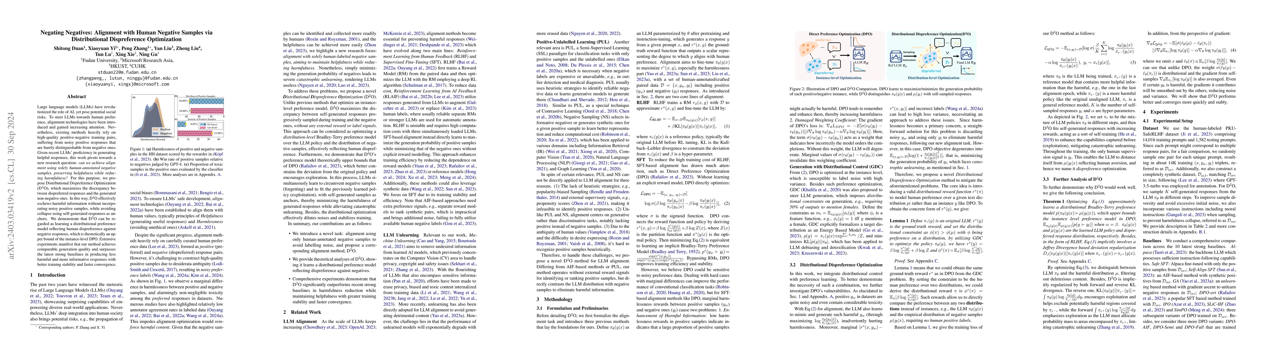 Thumbnail for Negating Negatives: Alignment without Human Positive Samples via
  Distributional Dispreference Optimization