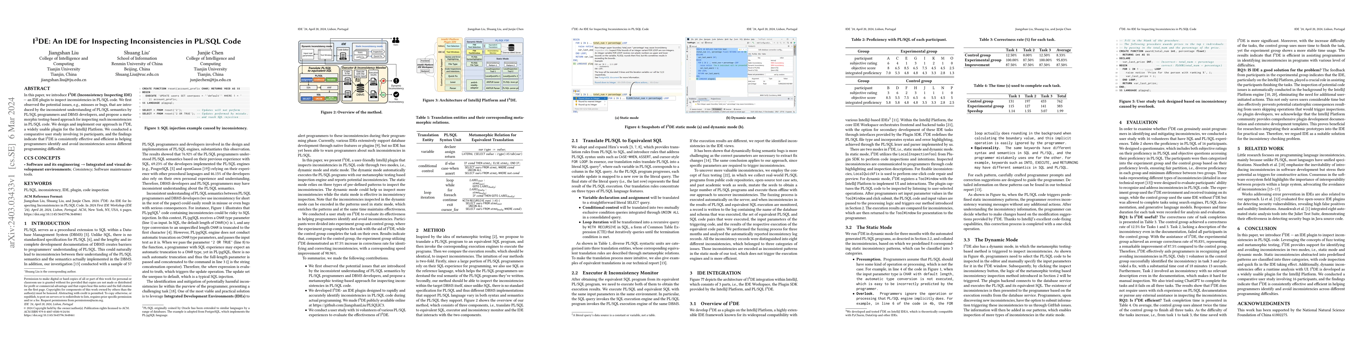 Thumbnail for I3DE: An IDE for Inspecting Inconsistencies in PL/SQL Code