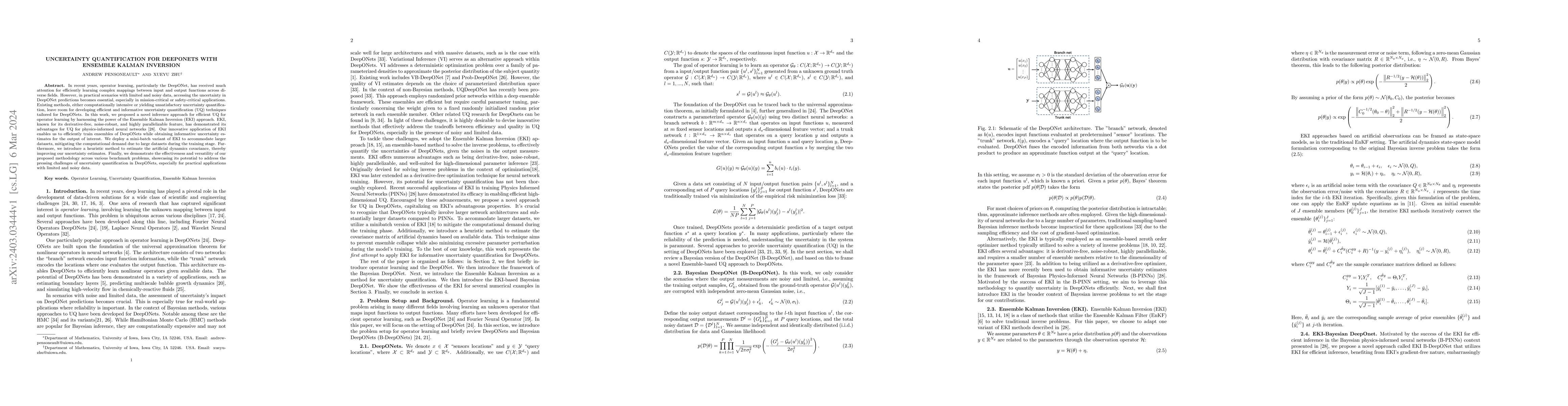 Thumbnail for Uncertainty quantification for deeponets with ensemble kalman inversion