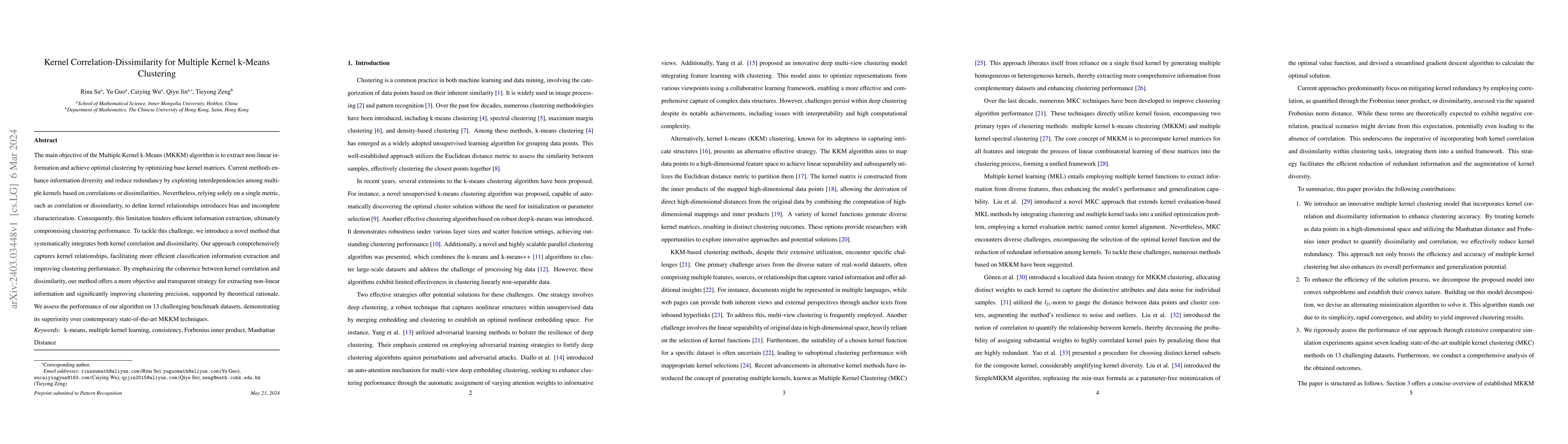 Thumbnail for Kernel Correlation-Dissimilarity for Multiple Kernel k-Means Clustering