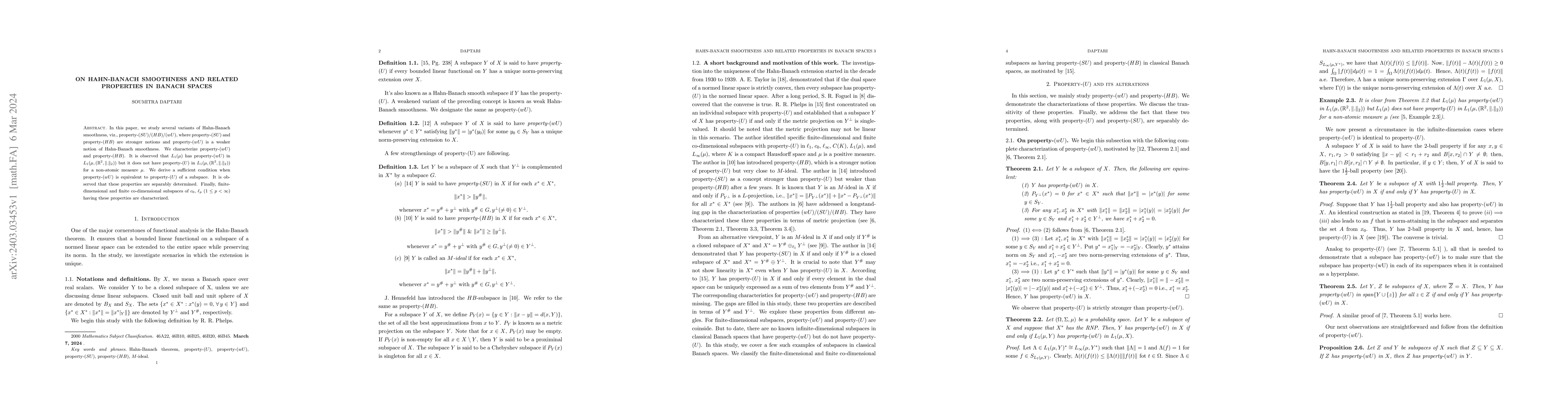 Thumbnail for On Hahn-Banach smoothness and related properties in Banach spaces