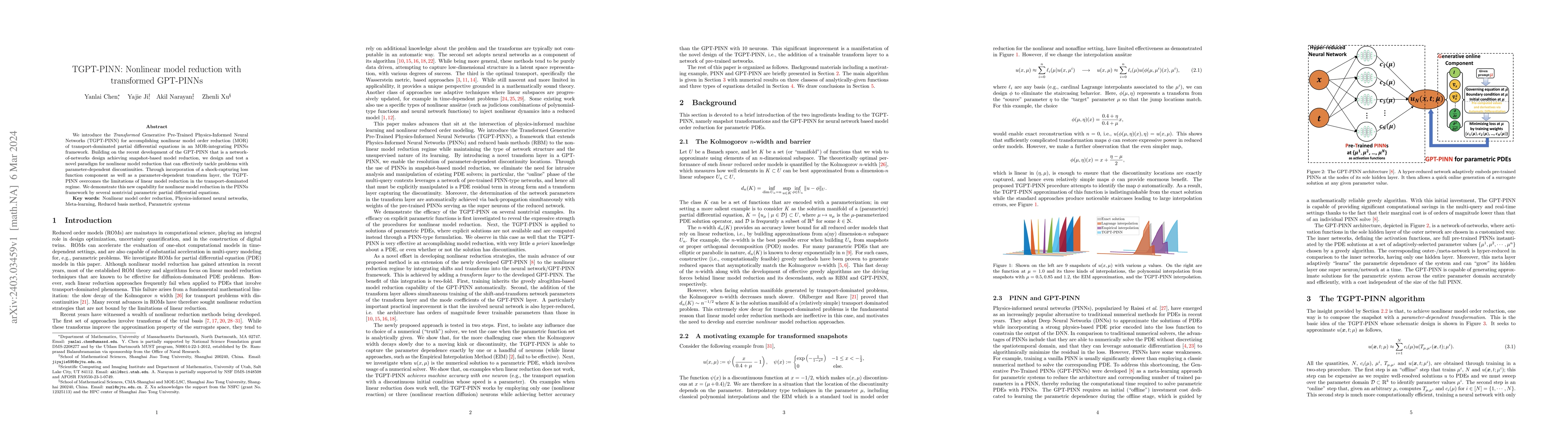 Thumbnail for TGPT-PINN: Nonlinear model reduction with transformed GPT-PINNs