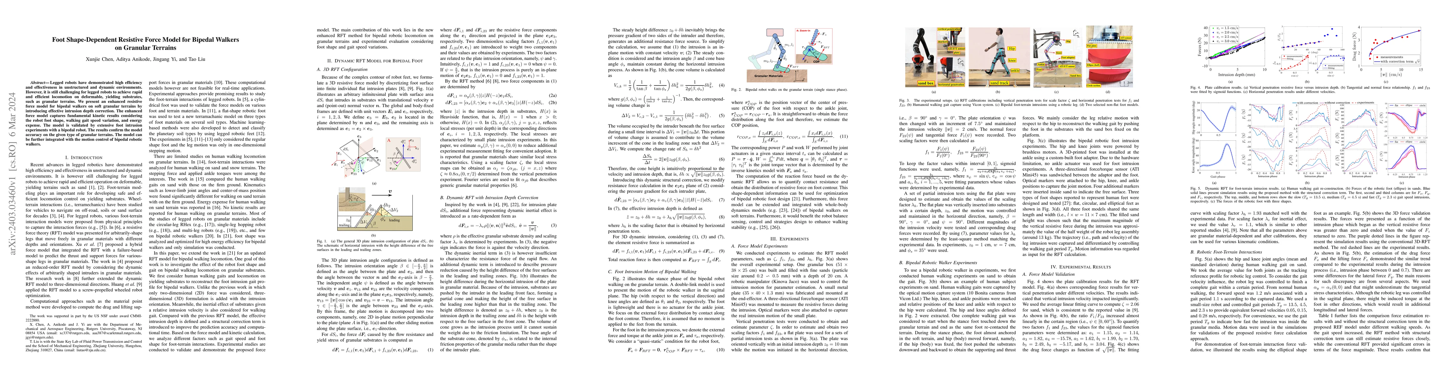 Thumbnail for Foot Shape-Dependent Resistive Force Model for Bipedal Walkers on
  Granular Terrains
