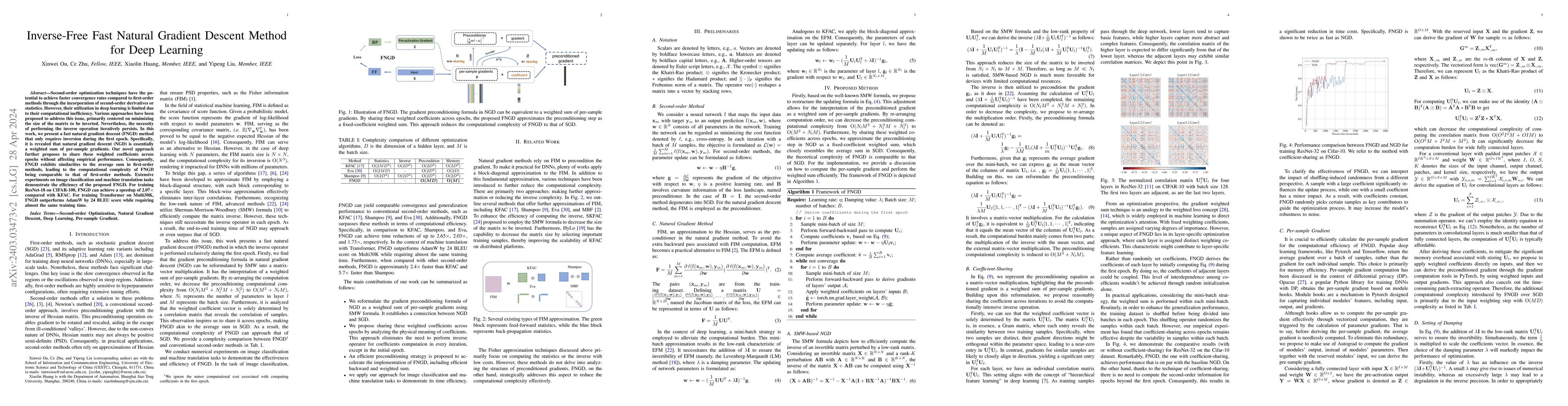 Thumbnail for Inverse-Free Fast Natural Gradient Descent Method for Deep Learning
