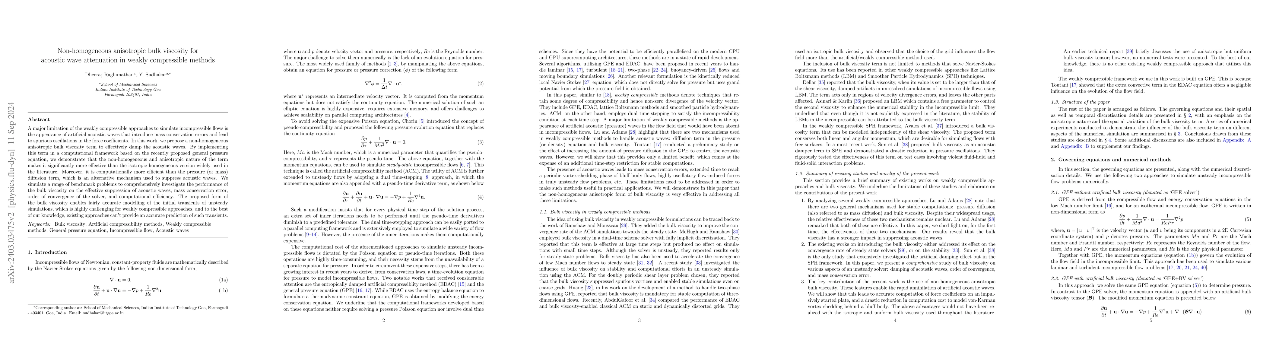 Thumbnail for Non-homogeneous anisotropic bulk viscosity for acoustic wave attenuation
  in weakly compressible methods