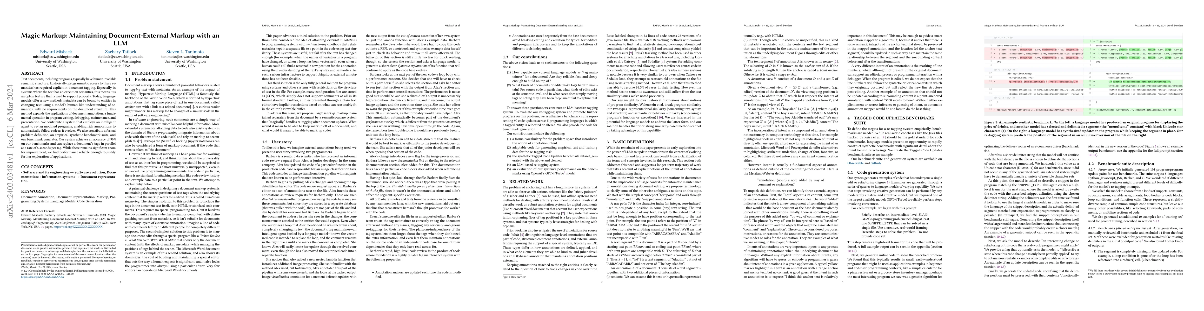 Thumbnail for Magic Markup: Maintaining Document-External Markup with an LLM