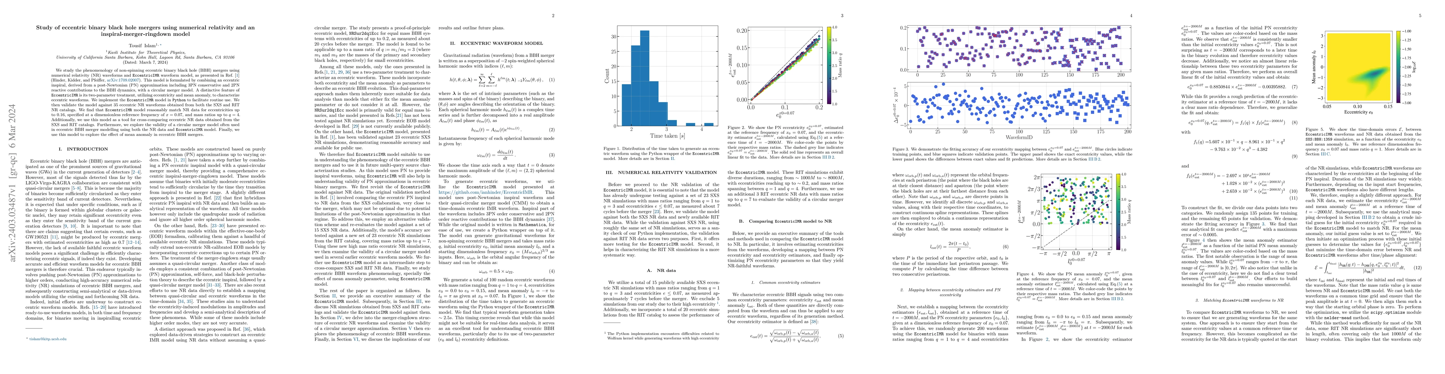 Thumbnail for Study of eccentric binary black hole mergers using numerical relativity
  and an inspiral-merger-ringdown model