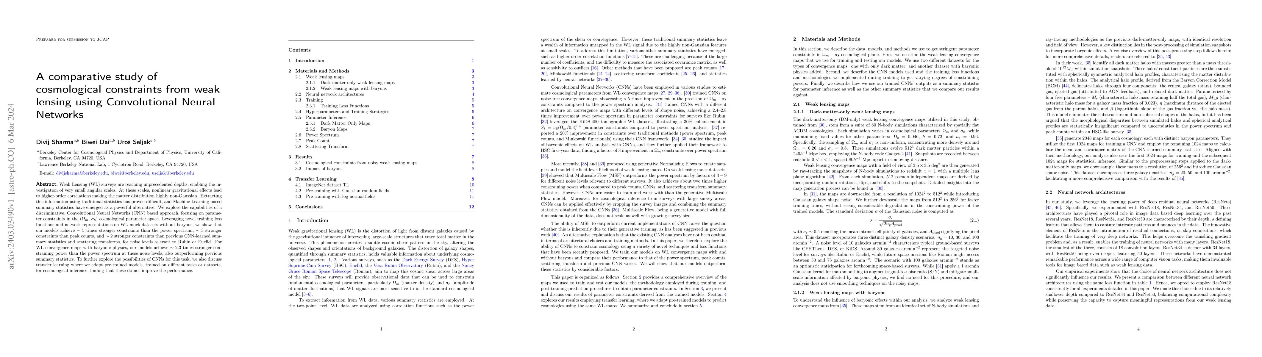 Thumbnail for A comparative study of cosmological constraints from weak lensing using
  Convolutional Neural Networks