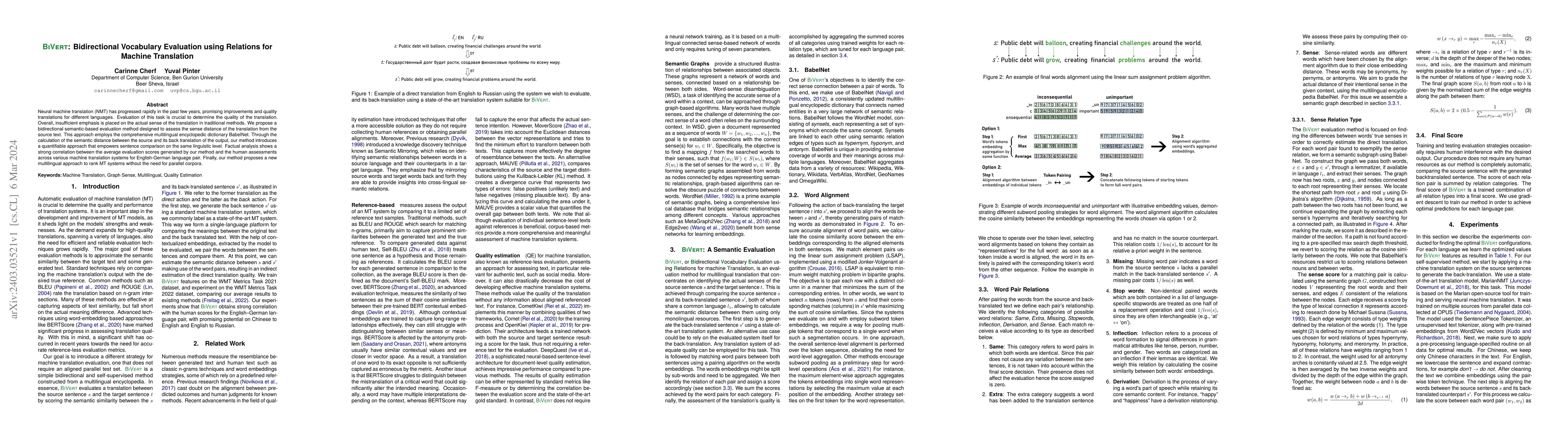 Thumbnail for BiVert: Bidirectional Vocabulary Evaluation using Relations for Machine
  Translation