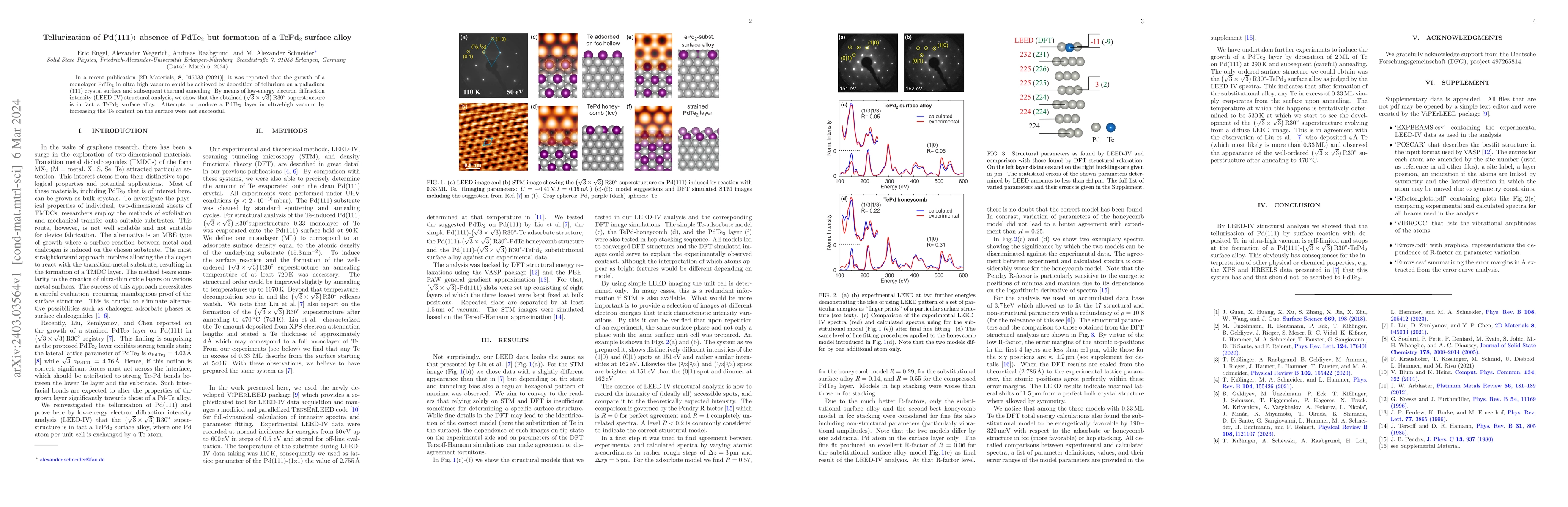 Thumbnail for Tellurization of Pd(111): absence of PdTe$_2$ but formation of a
  TePd$_2$ surface alloy