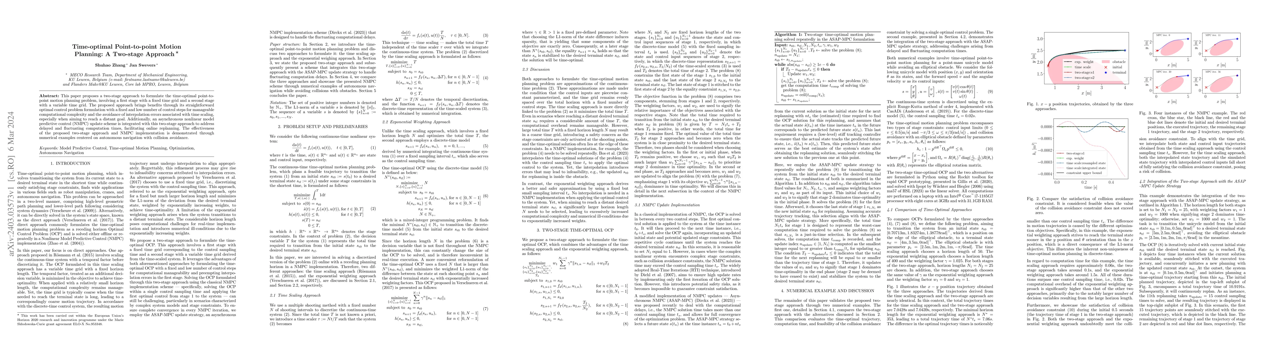 Thumbnail for Time-optimal Point-to-point Motion Planning: A Two-stage Approach